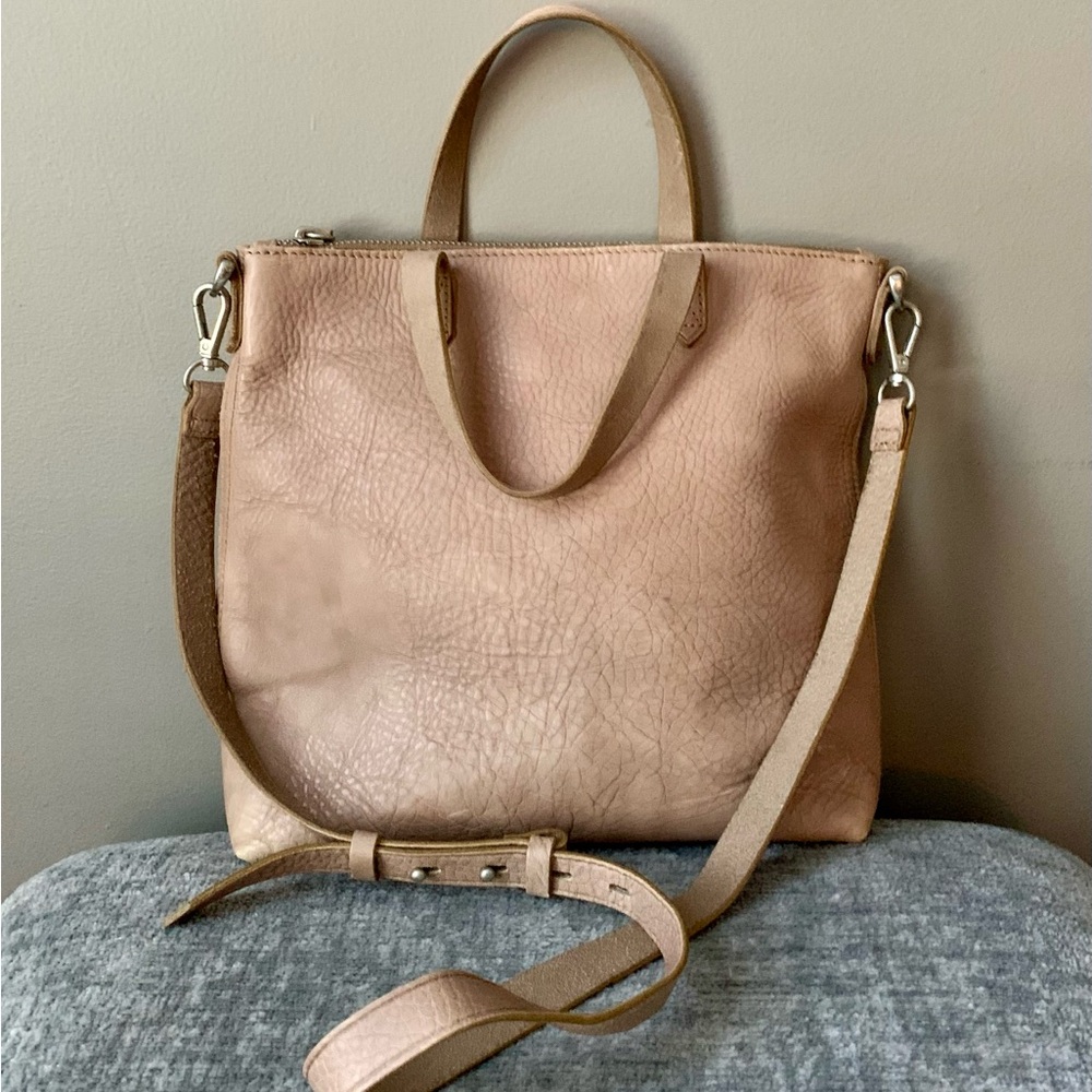 Madewell Leather Zip Top with Shoulder Strap
